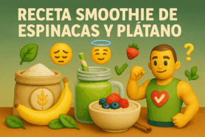 RECETA SMOOTHIE DE ESPINACAS Y PLÁTANO